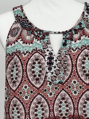 Skies Are Blue Medallion Print Halter Style Top